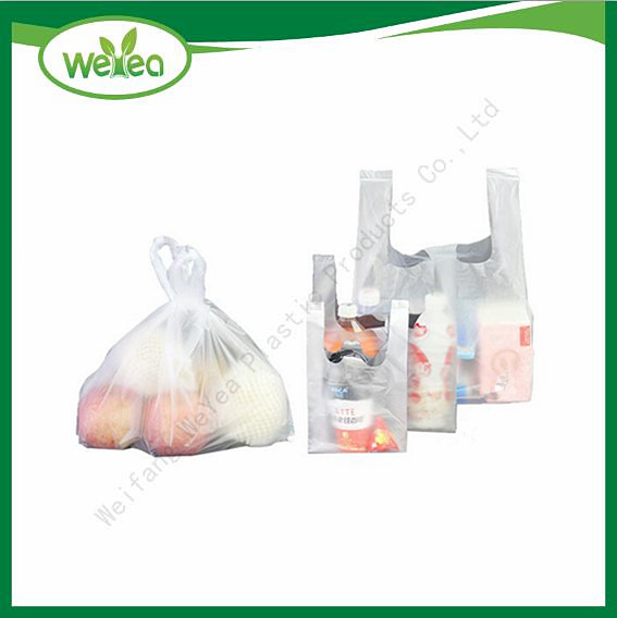 White Vest Carrier Shopping Bags