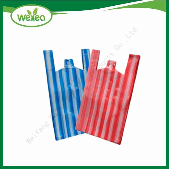 HDPE Candy Stripe Plastic Shopping Bags