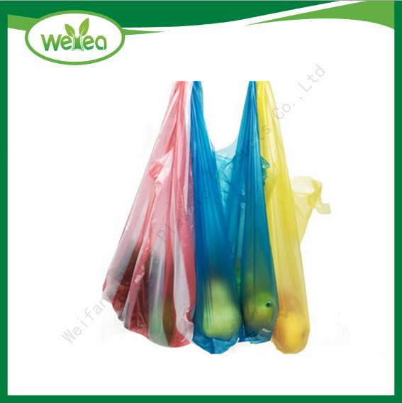 Polythene Candy Stripes Vest Carrier Bags